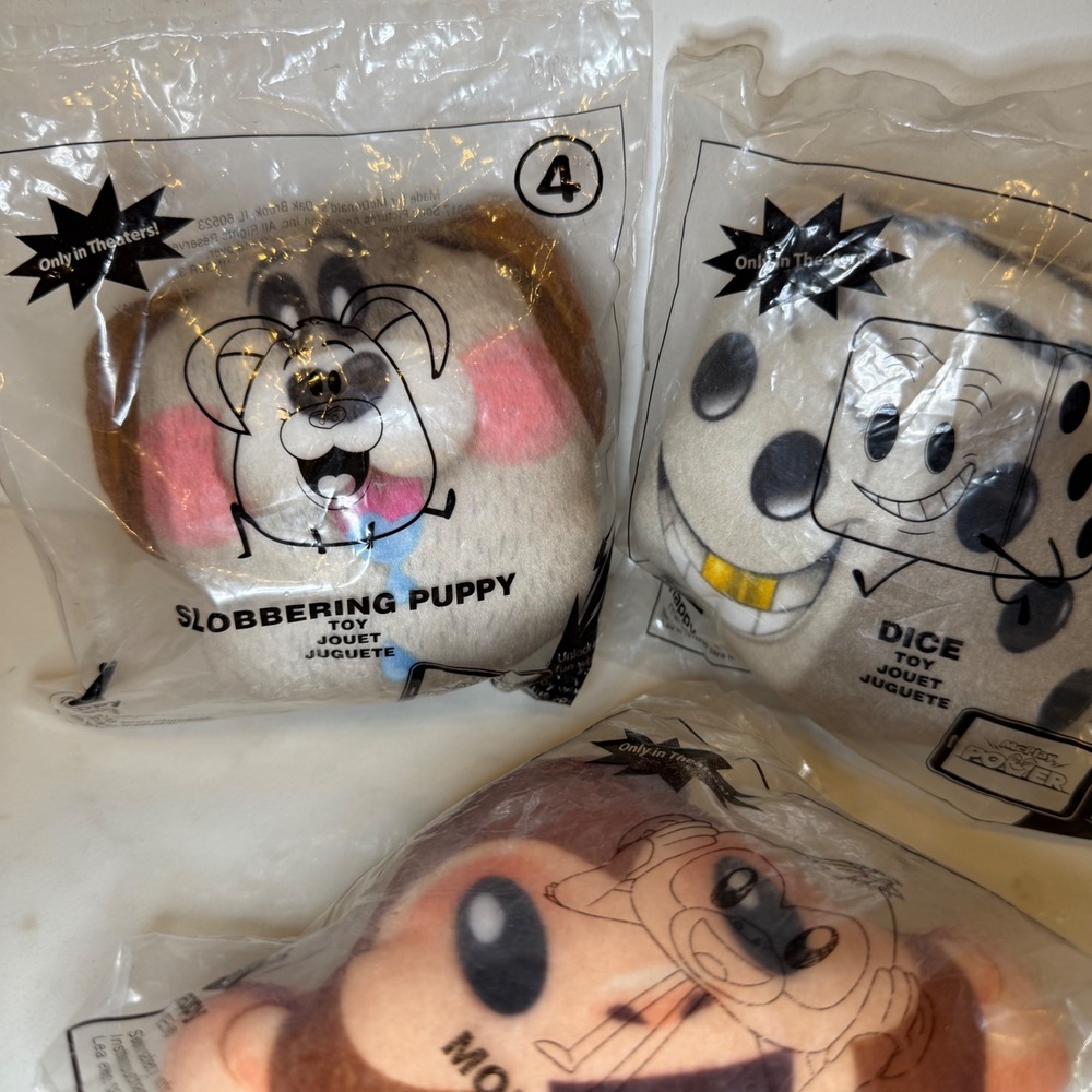 McDonalds Happy Meal Toys 2017 The Emoji Movie Plush Lot Puppy Dice‎ Monkey NEW - Picture 3 of 5